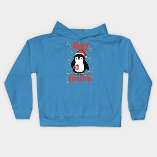 Merry Christmas Cute christmas penguin illustration Kids Hoodie